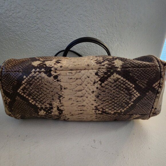 Euc Coach Minetta Snakeskin Embossed Leather Shoulder Bag Satchel - Picture 8 of 14
